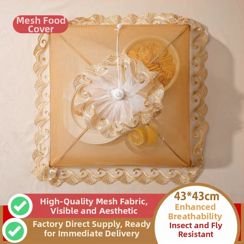 Saliekams tīkla ēdiena pārklājums, ēdienam un dārzeņiem, aizsardzība pret mušām un putekļiem