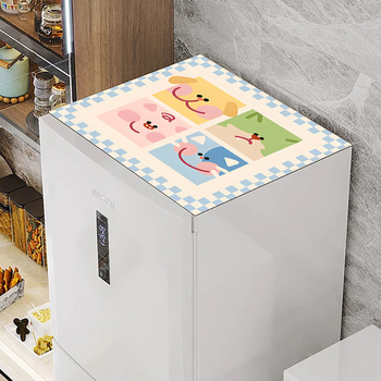 Yuhua Покривка за пералня от диатомова глина – карикатурен стил, многофункционална покривка за прах/диван/климатик