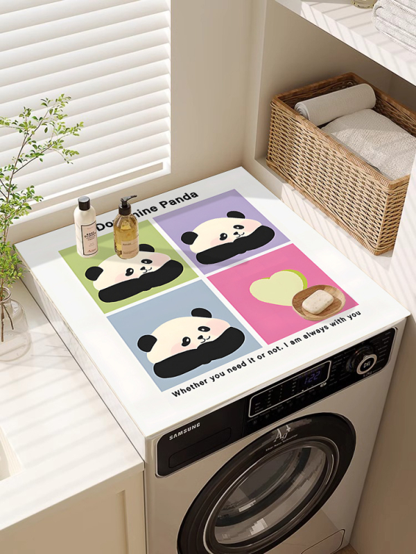 Yuhua Покривка за пералня от диатомова глина – карикатурен стил, многофункционална покривка за прах/диван/климатик