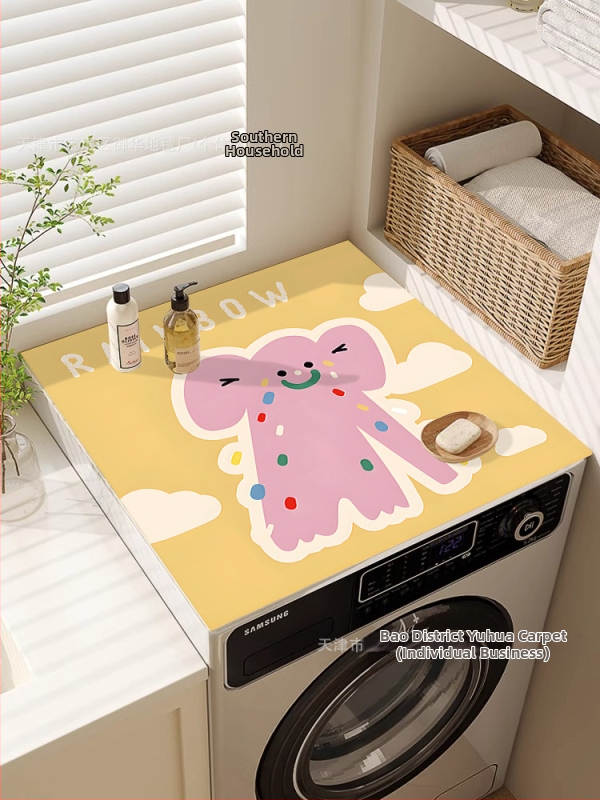 Yuhua Покривка за пералня от диатомова глина – карикатурен стил, многофункционална покривка за прах/диван/климатик