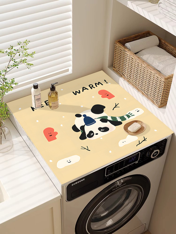 Yuhua Покривка за пералня от диатомова глина – карикатурен стил, многофункционална покривка за прах/диван/климатик