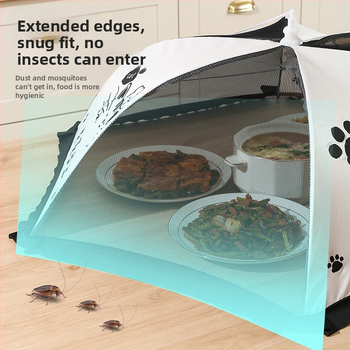 Голям капак за храна от мрежеста материя, прахо- и насекомозащитен, сгъваем покривал за маса, модерен стил