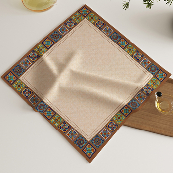 Памучно-ленено покривало за прах за уреди — квадратно покривало за микровълнова печка и покривало за чаена тава, скандинавски стил