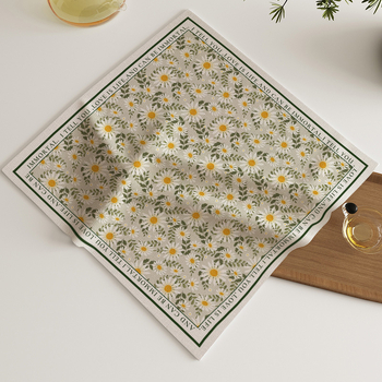 Памучно-ленено покривало за прах за уреди — квадратно покривало за микровълнова печка и покривало за чаена тава, скандинавски стил