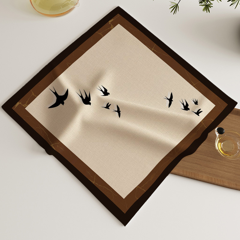 Памучно-ленено покривало за прах за уреди — квадратно покривало за микровълнова печка и покривало за чаена тава, скандинавски стил