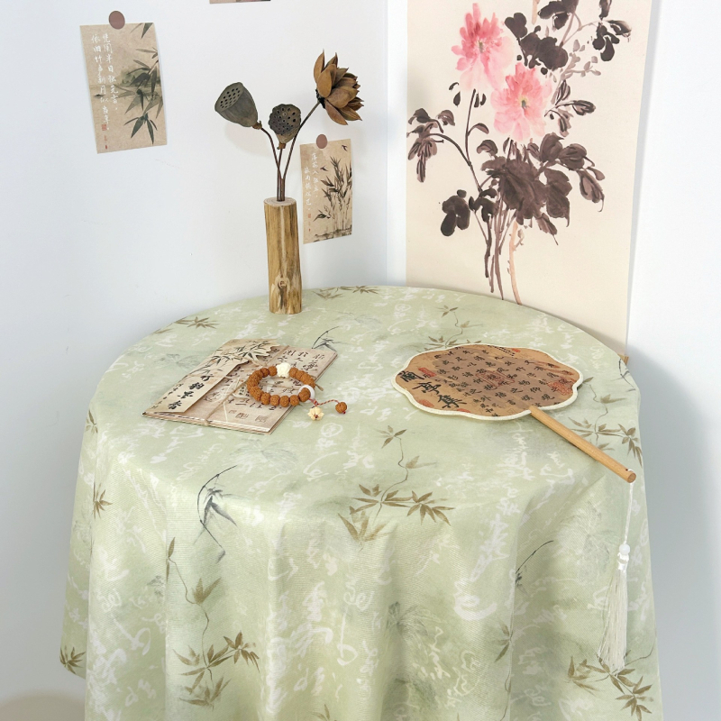 Új kínai stílusú asztalterítő ink-stílusú táj mintával, anyag: szövet, termékkód H830521189132j, alkalmas teás asztalokhoz és íróasztalokhoz