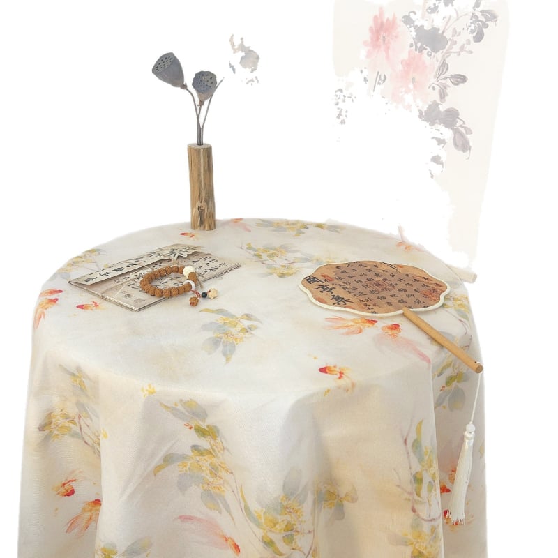 Új kínai stílusú asztalterítő ink-stílusú táj mintával, anyag: szövet, termékkód H830521189132j, alkalmas teás asztalokhoz és íróasztalokhoz