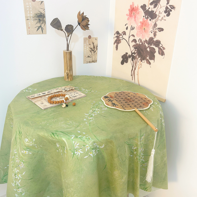Új kínai stílusú asztalterítő ink-stílusú táj mintával, anyag: szövet, termékkód H830521189132j, alkalmas teás asztalokhoz és íróasztalokhoz