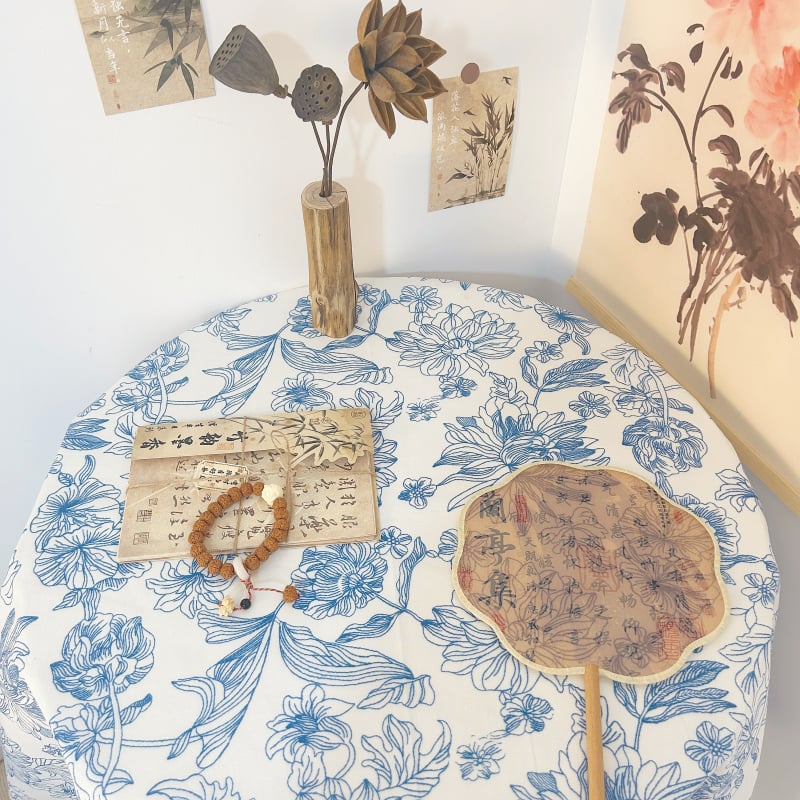 Új kínai stílusú asztalterítő ink-stílusú táj mintával, anyag: szövet, termékkód H830521189132j, alkalmas teás asztalokhoz és íróasztalokhoz