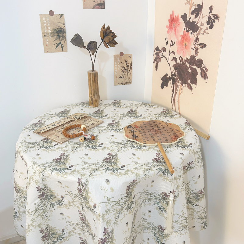 Új kínai stílusú asztalterítő ink-stílusú táj mintával, anyag: szövet, termékkód H830521189132j, alkalmas teás asztalokhoz és íróasztalokhoz
