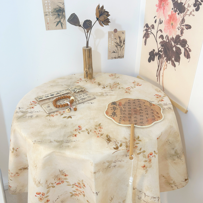 Új kínai stílusú asztalterítő ink-stílusú táj mintával, anyag: szövet, termékkód H830521189132j, alkalmas teás asztalokhoz és íróasztalokhoz