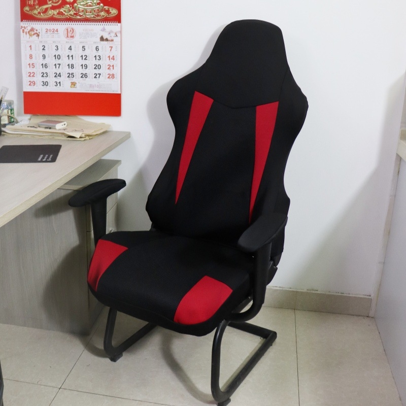 Husă pentru scaun de gaming, din țesătură PU-Spandex, anti-alunecare și rezistentă la praf, model geometric, formă dreptunghiulară, stil modern minimalist