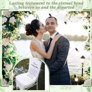 Foglalt esküvői szék jelzője, poliészter rost, ZBY, téglalap alakú, nordic stílus, betű mintázat