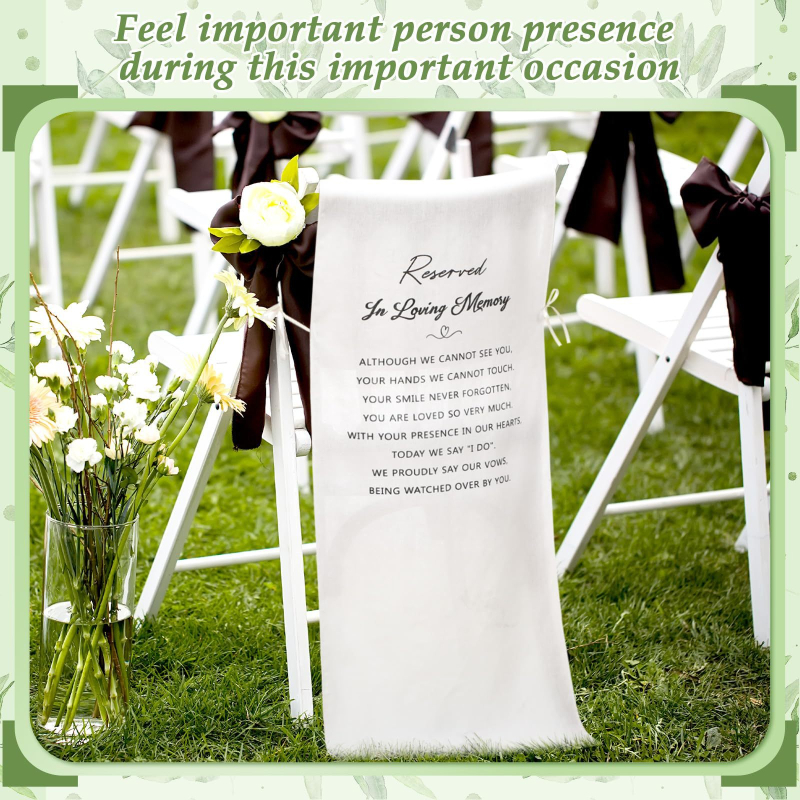 Foglalt esküvői szék jelzője, poliészter rost, ZBY, téglalap alakú, nordic stílus, betű mintázat