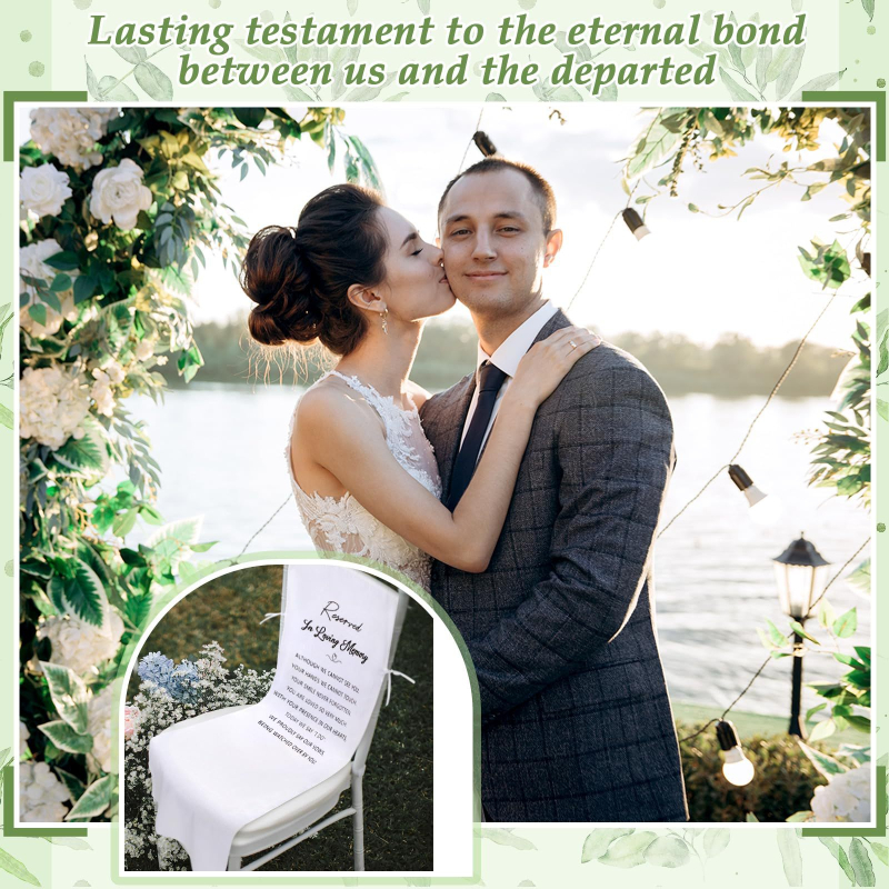 Foglalt esküvői szék jelzője, poliészter rost, ZBY, téglalap alakú, nordic stílus, betű mintázat