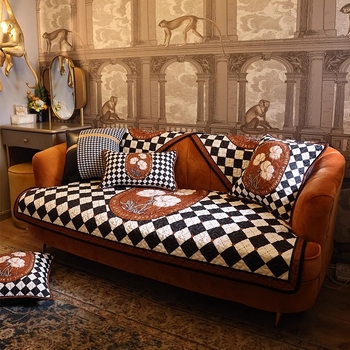 Csúszásmentes négy évszakos kanapé párna, pamutból, geometriai diamantszerű mintával, kombinált kanapéra alkalmas, testreszabható