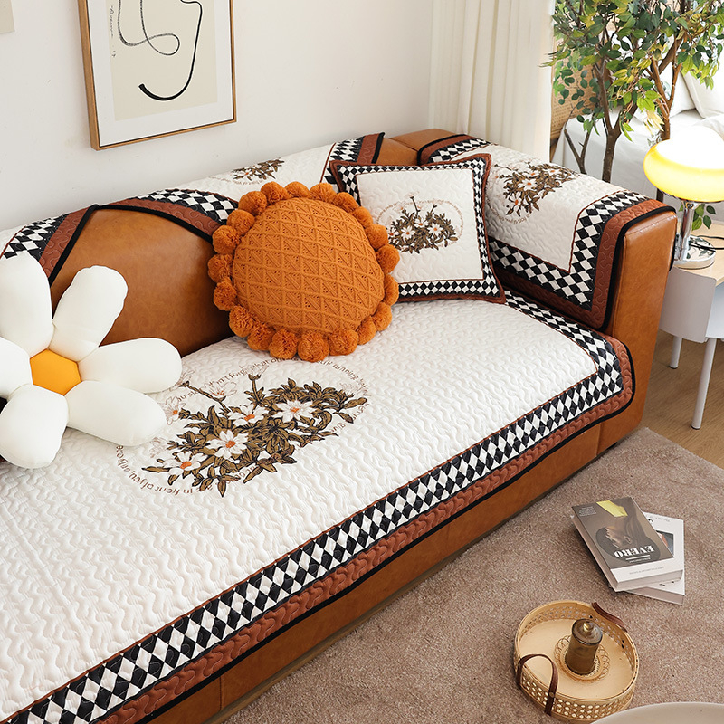 Csúszásmentes négy évszakos kanapé párna, pamutból, geometriai diamantszerű mintával, kombinált kanapéra alkalmas, testreszabható