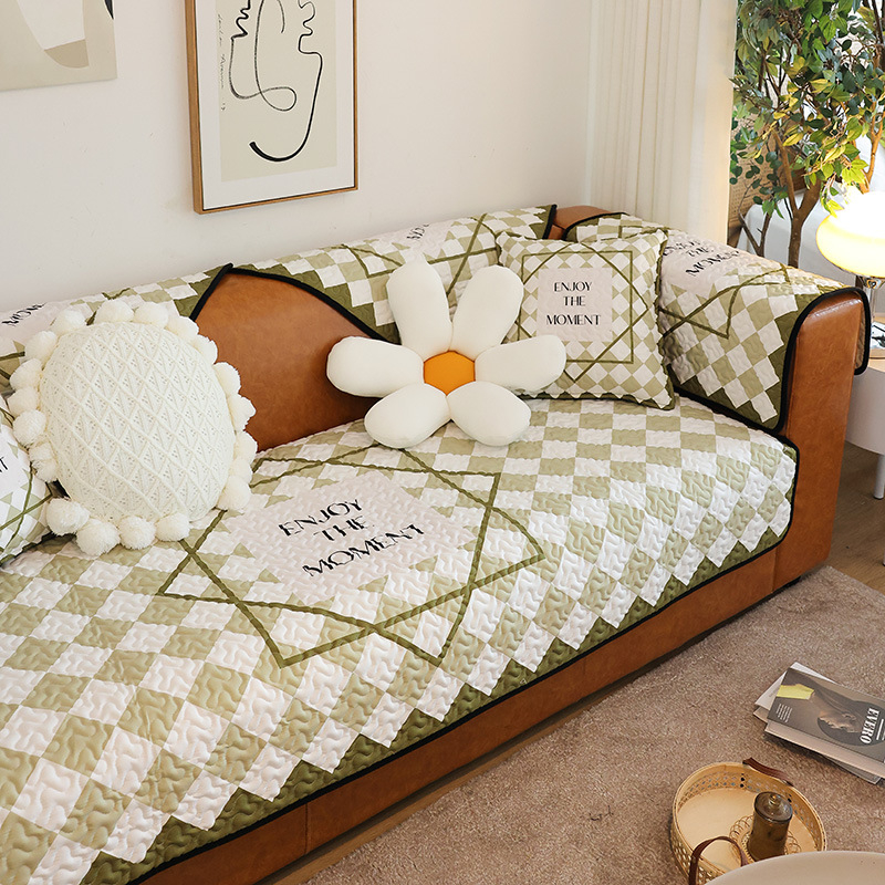 Csúszásmentes négy évszakos kanapé párna, pamutból, geometriai diamantszerű mintával, kombinált kanapéra alkalmas, testreszabható