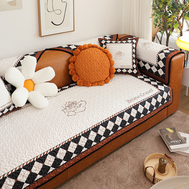 Csúszásmentes négy évszakos kanapé párna, pamutból, geometriai diamantszerű mintával, kombinált kanapéra alkalmas, testreszabható