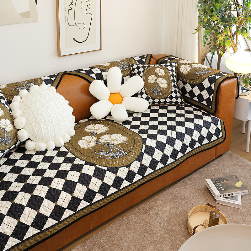 Csúszásmentes négy évszakos kanapé párna, pamutból, geometriai diamantszerű mintával, kombinált kanapéra alkalmas, testreszabható