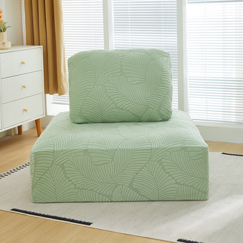 Navlaka za kauč s kvadratnim blok uzorkom i jacquard velurom, Piedmont stil modulārni kauč, potpuno pokrivanje, zaštita od ogrebotina mačaka
