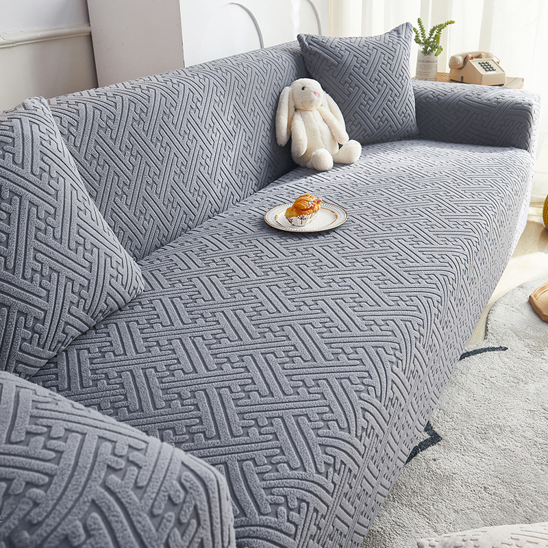 Zaštitna navlaka za trosjednu sofu - minimalistički stil, otporna na ogrebotine mačaka, fleece materijal, jednofarbna boja, obrada i prilagodba: Da