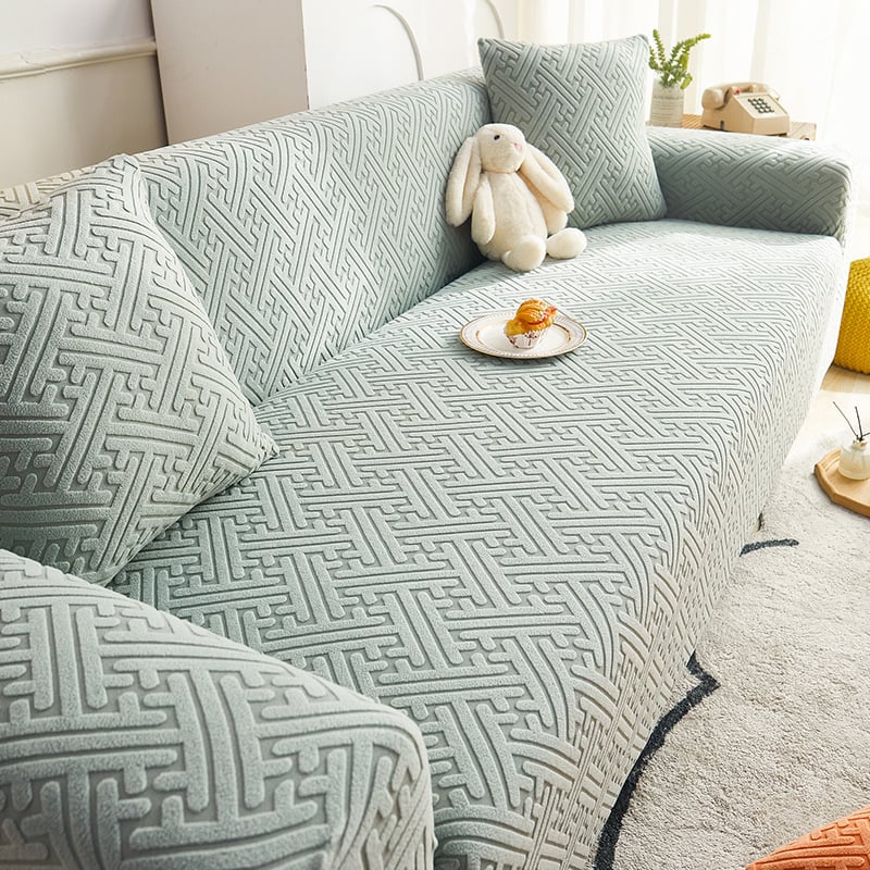 Zaštitna navlaka za trosjednu sofu - minimalistički stil, otporna na ogrebotine mačaka, fleece materijal, jednofarbna boja, obrada i prilagodba: Da