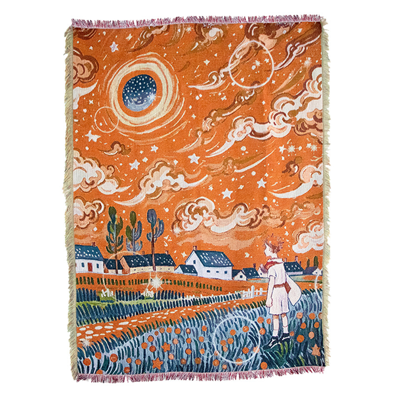 Ταπισερί – Μποεμικό φόντο χριστουγεννιάτικου πάρτι, προσαρμόσιμο κρεμαστό διακοσμητικό τοίχου, ορθογώνιο, μίξη πολυεστέρα-βαμβακιού (81–90% πολυεστέρα, 19%βαμβάκι), σχέδιο καρτούν, υφαντό με μηχανή