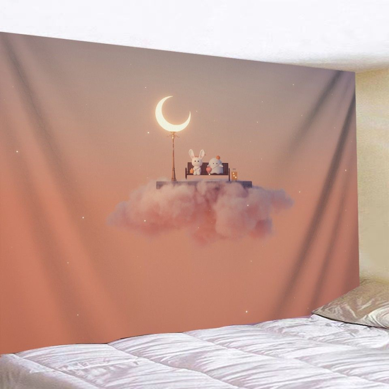 Ταπισερί σε στυλ INS, μοτίβο τοπίου, ορθογώνιο, 100% βαμβάκι, πλύσιμο στο χέρι