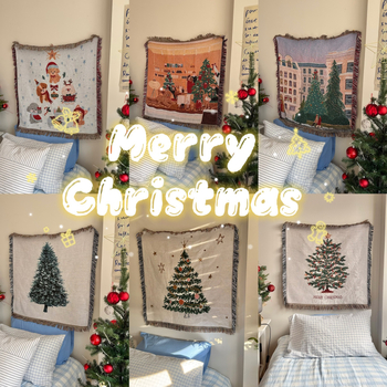 Βορειοευρωπαϊκός τάπεστρία-κουβέρτα με χριστουγεννιάτικο δέντρο για το σαλόνι; Υλικό: χημικές ίνες; Περιεχόμενο βασικού υλικού: 71–80%; Πλύσιμο: στο χέρι