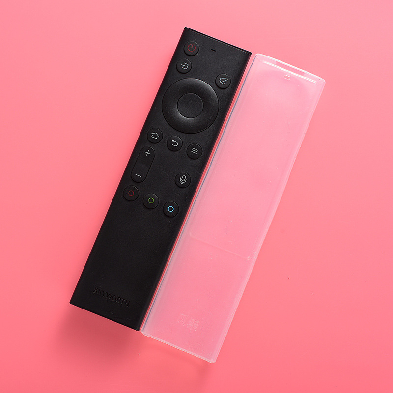 Калъф за дистанционно управление за телекомуникационен сет‑топ бокс, прозрачен силиконов корпус, памучна подплата, прахоустойчив, удароустойчив, прост и модерен стил