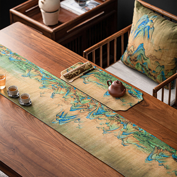 Пътека за маса, дзен стил, водоустойчива чаена подложка; полиестер 95% + 5%; серия Китайски стил; марка Page Hall