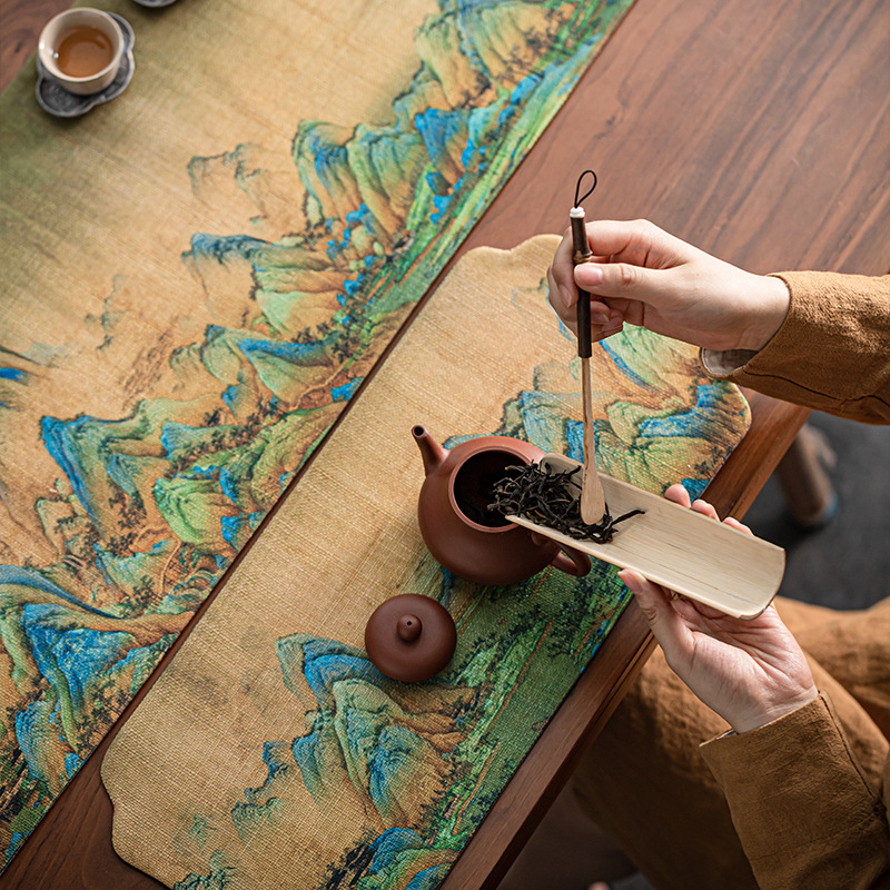 Пътека за маса, дзен стил, водоустойчива чаена подложка; полиестер 95% + 5%; серия Китайски стил; марка Page Hall