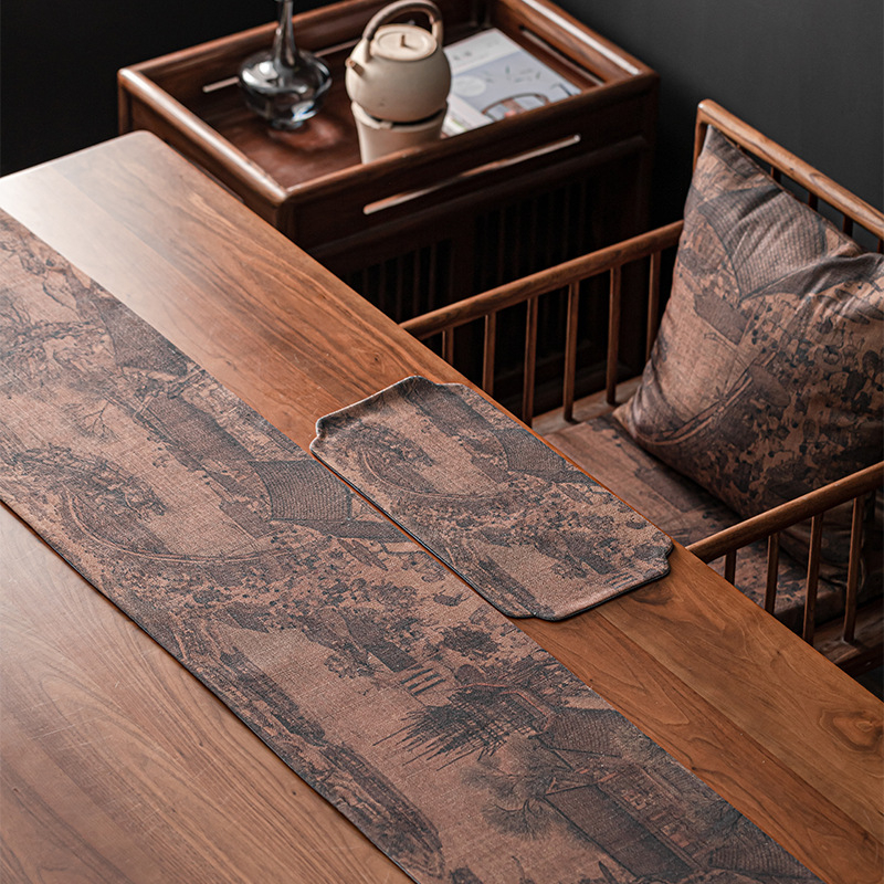 Пътека за маса, дзен стил, водоустойчива чаена подложка; полиестер 95% + 5%; серия Китайски стил; марка Page Hall