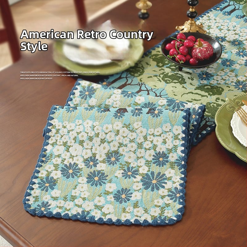 Декоративен флаг за маса, средиземноморски стил, 100% полиестер, принт растения и цветя, с възможност за персонализация