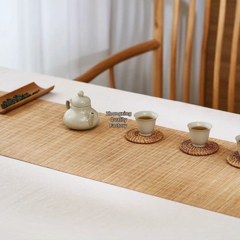 Пътека за маса за чай от бамбук и найлон, Zen стил, едноцветна, модерен минимализъм (Материал: найлон; Основен състав: полиаидни влакна; Стил: модерен)