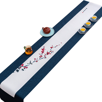 Чайна подложка за чайна церемония, водоустойчива, ръчно рисувана, Нов китайски стил, модел Китайски вятър, полиестер