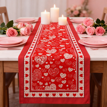 Пътека за маса, 100% полиестер, мрежест модел, коледен стил, персонализируема, за ресторанти