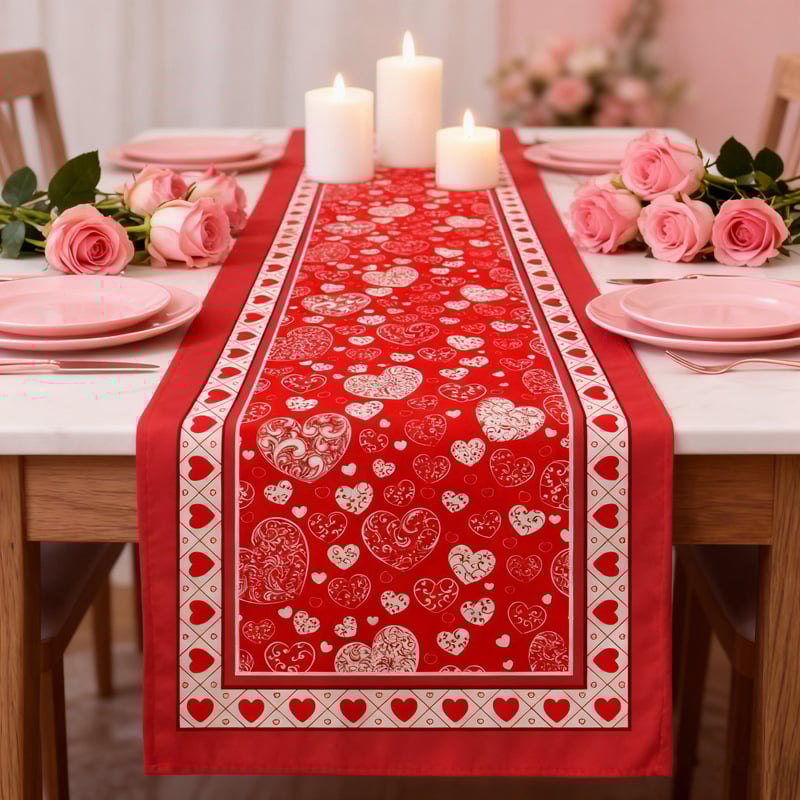 Пътека за маса, 100% полиестер, мрежест модел, коледен стил, персонализируема, за ресторанти