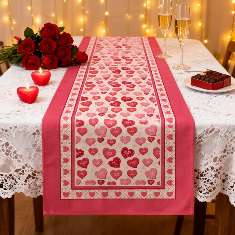 Пътека за маса, 100% полиестер, мрежест модел, коледен стил, персонализируема, за ресторанти