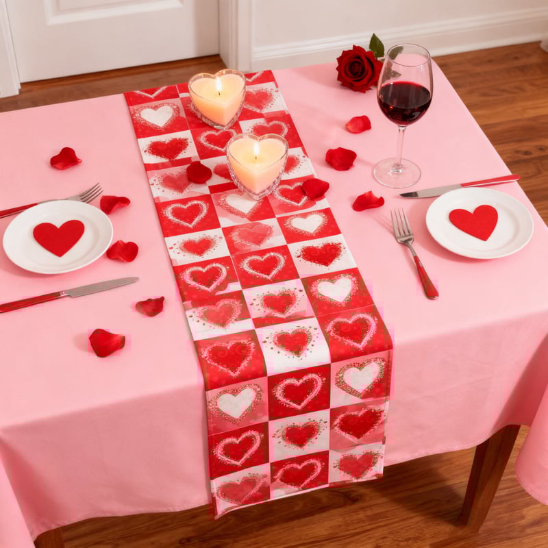 Пътека за маса, 100% полиестер, мрежест модел, коледен стил, персонализируема, за ресторанти