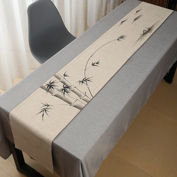 Покривка за маса за чай – лен; основен състав: 80% лен; стил: китайски стил; подходяща за дневна, спалня, кабинет, търговски обекти