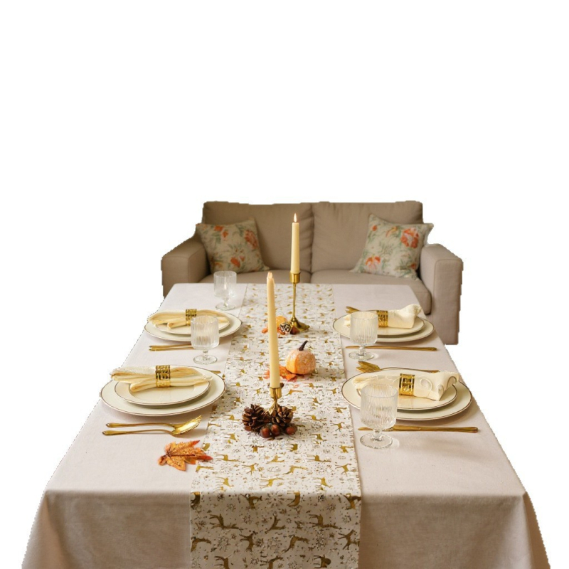 Бродиран коледен настолен флаг – полиестерно влакно, едноцветен модел, подходящ за хол и ресторант