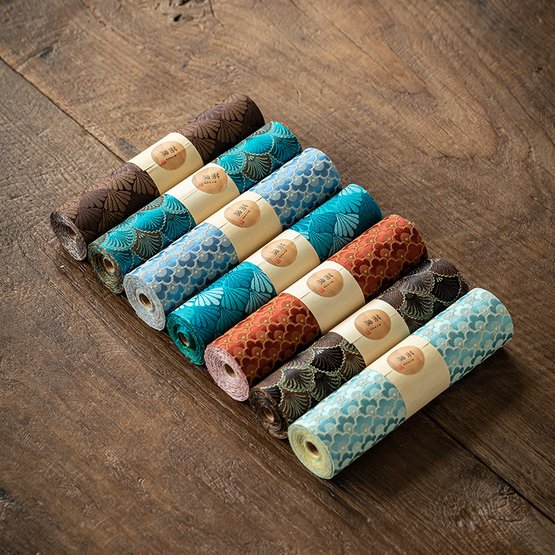 Пътека за маса с двустранна бродирана чайна подложка, китайски класически стил, полиестер 90% / мулберийска коприна 10%, узор: китайски вятър