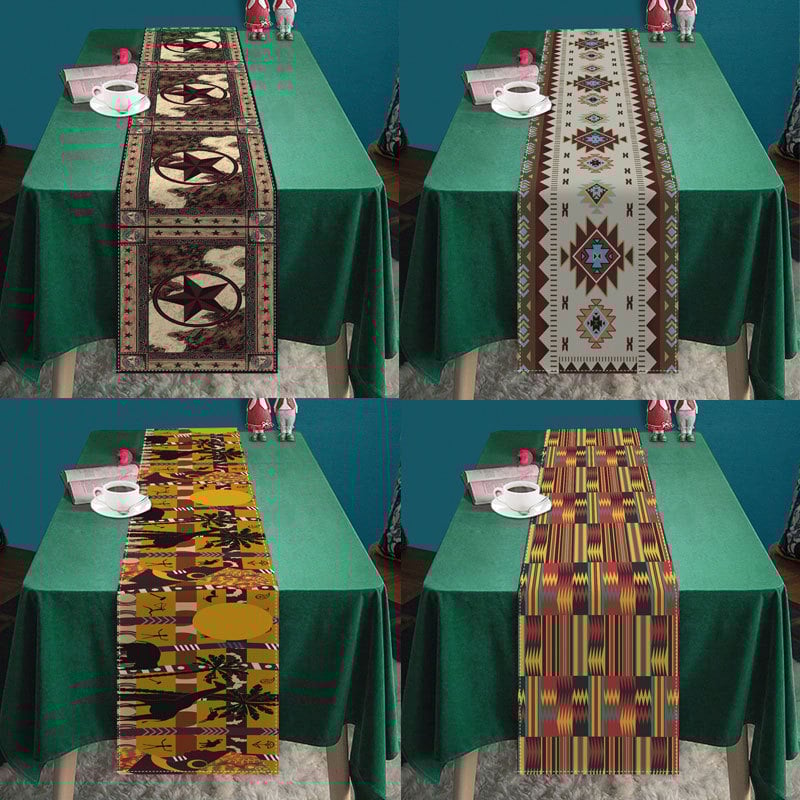 Флаг за маса със Stripe модел, Египетски стил, полиестер, кръгла подложка за маса, персонализирана