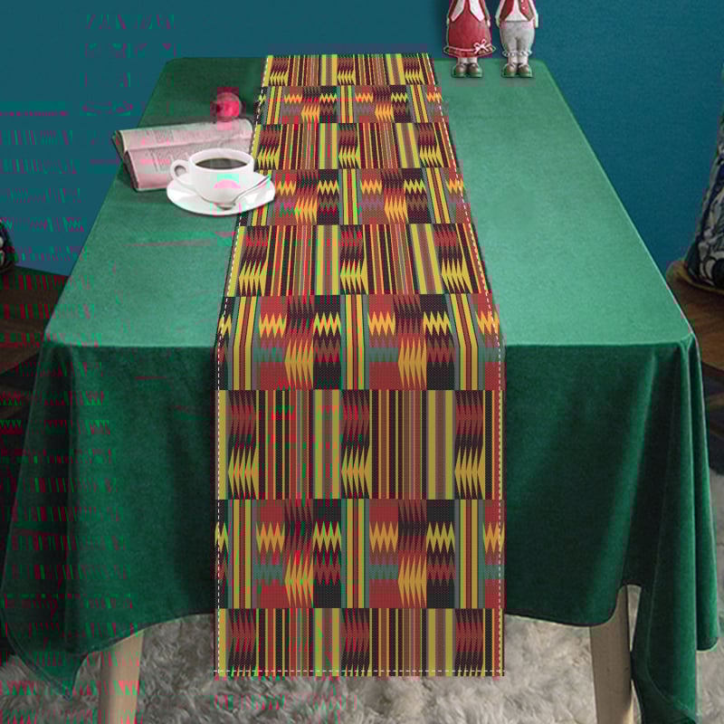 Флаг за маса със Stripe модел, Египетски стил, полиестер, кръгла подложка за маса, персонализирана