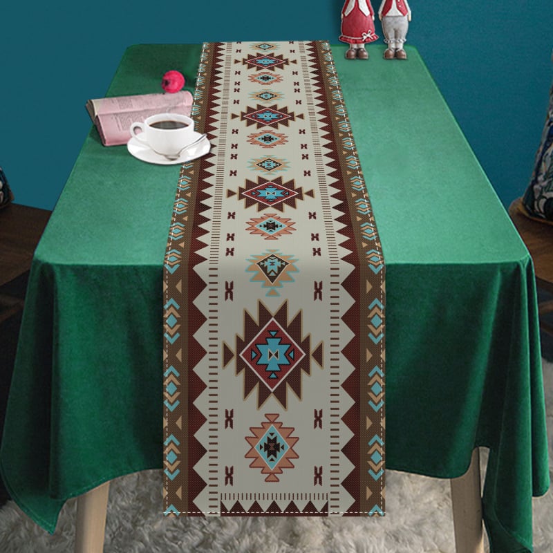 Флаг за маса със Stripe модел, Египетски стил, полиестер, кръгла подложка за маса, персонализирана