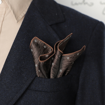 Doris.TD τετράγωνο τσέπης - vintage τζακάρντ, πολυεστερ-μετάξι, μοτίβο κουκίδων