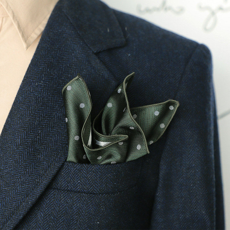 Doris.TD τετράγωνο τσέπης - vintage τζακάρντ, πολυεστερ-μετάξι, μοτίβο κουκίδων