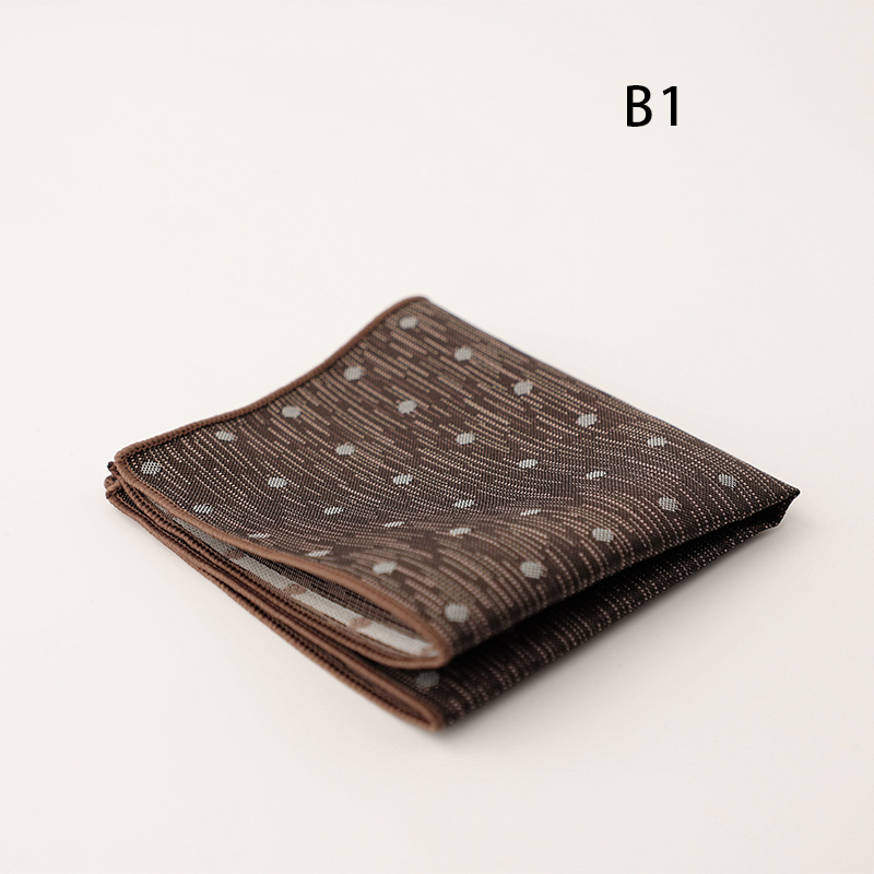 Doris.TD τετράγωνο τσέπης - vintage τζακάρντ, πολυεστερ-μετάξι, μοτίβο κουκίδων